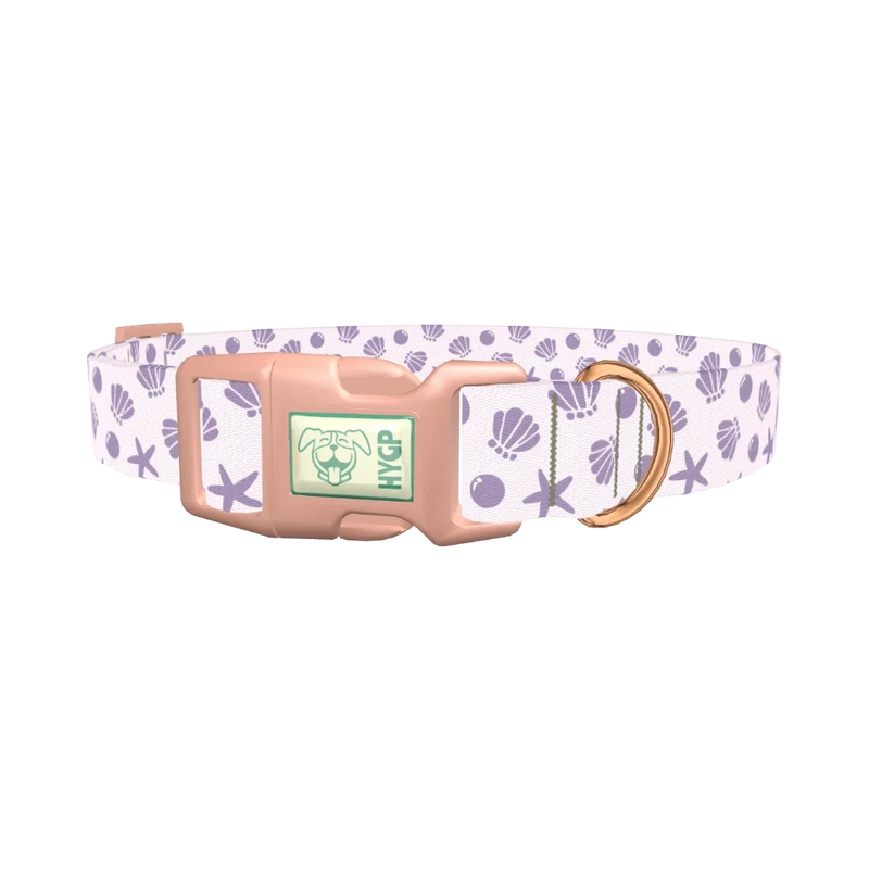 Seashells Ocean Dog Collar - plastic rose gold