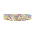 Multicolor Tie-Dye Dog Collar - metal silver