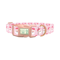 Pink Santa Pattern Dog Collar - plastic rose gold
