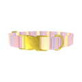Geometric Stripe Dog Collar - metal rose gold