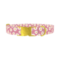 Pink Daisy Dog Collar - metal gold