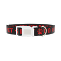 Warning Sign Dog Collar - plastic silver