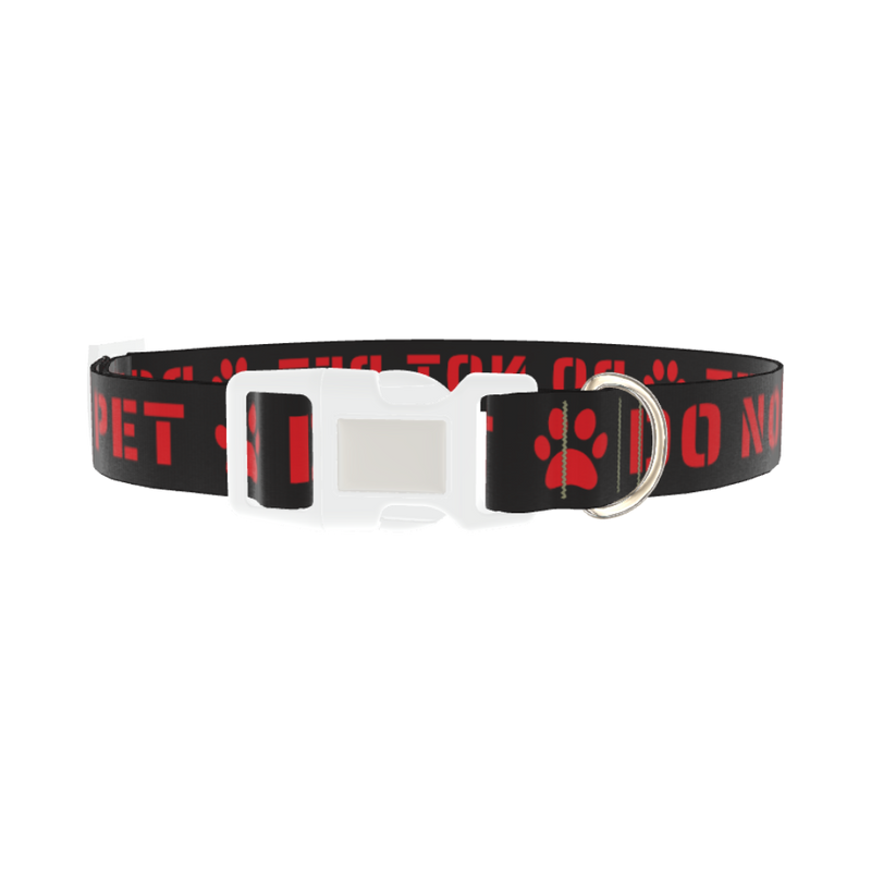Warning Sign Dog Collar - plastic silver