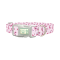 Floral Cherry Blossom Dog Collar - plastic silver
