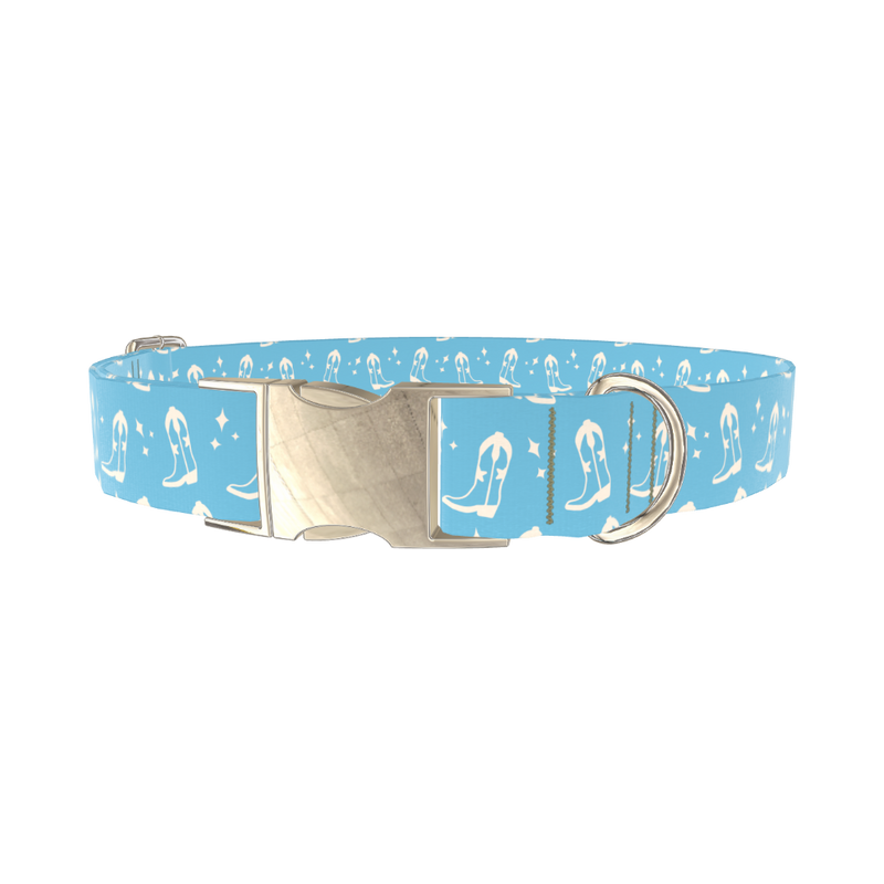 Cowboy Boot Dog Collar - metal gold