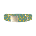 Geometric Heart Dog Collar - metal silver