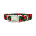 Plaid Check Dog Collar - plastic silver