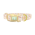 Bohemian Sun and Feather Dog Collar - plastic gold