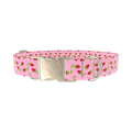 Floral Rosebud Dog Collar - metal silver