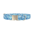 Tropical Leaves Dog Collar - metal silver