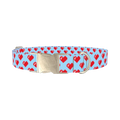 Pixelated Heart Dog Collar - metal silver