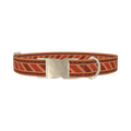 Terracotta Tribal Dog Collar - metal silver