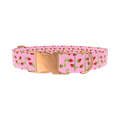 Floral Rosebud Dog Collar - metal rose gold