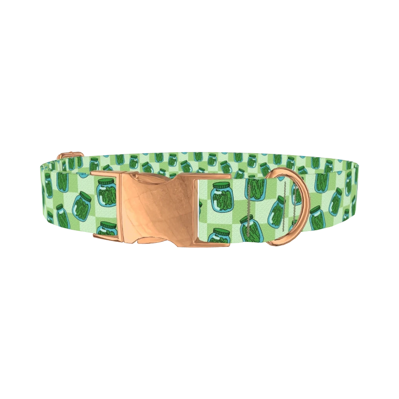 Pickle Jar Dog Collar - metal rose gold
