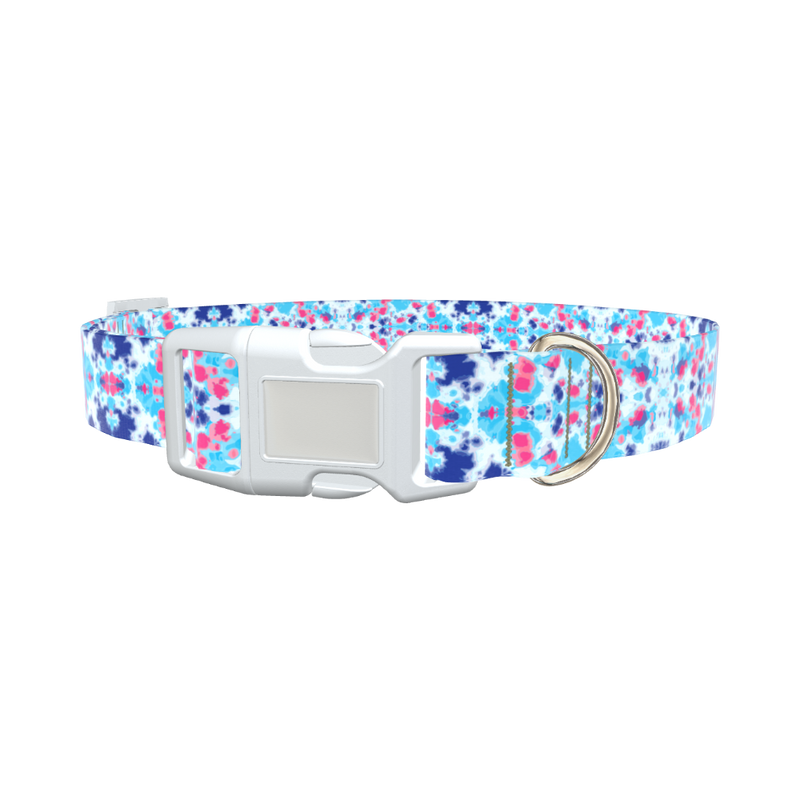 Color Splash Tie-Dye Dog Collar - plastic rose gold