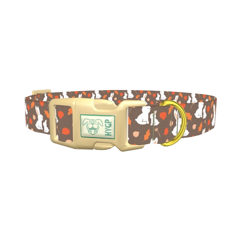 Autumn Bunny Dog Collar - plastic gold
