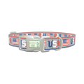 Patriotic USA Flag Dog Collar - plastic silver