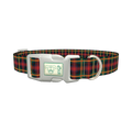 Plaid Christmas Dog Collar - plastic silver