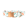 Dinosaur Jungle Dog Collar - metal rose gold