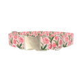 Pink Tulip Blossom Dog Collar - metal gold