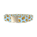 Burger Pattern Dog Collar - metal silver