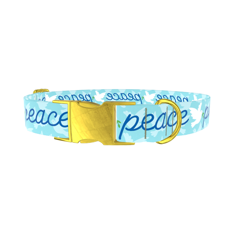 Peace Dove Dog Collar - metal rose gold