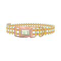 Plaid Stripes Dog Collar - plastic rose gold