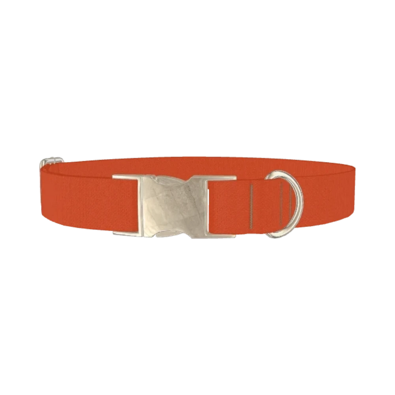 Bronze Satin Color Dog Collar - metal silver