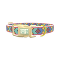 Geometric Pattern Dog Collar - plastic gold