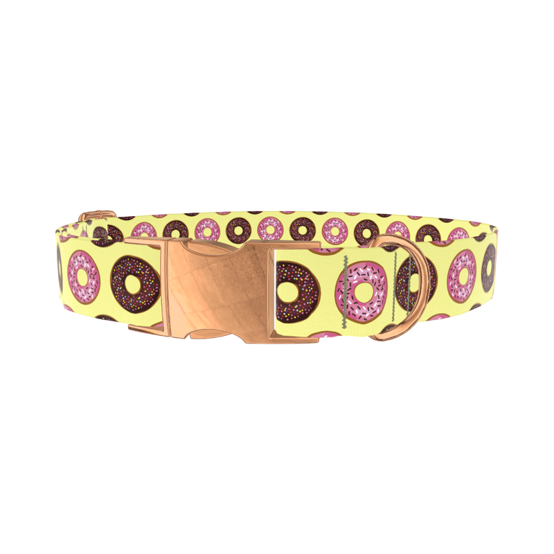 Donut Sprinkle Dog Collar - metal rose gold