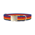 Geometric Stripes Dog Collar - metal silver