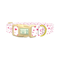 Light Pink Ribbon Heart Dog Collar - plastic gold