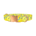 Yellow Abstract Dog Collar - metal rose gold