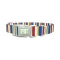 Scallop Stripe Dog Collar - plastic silver