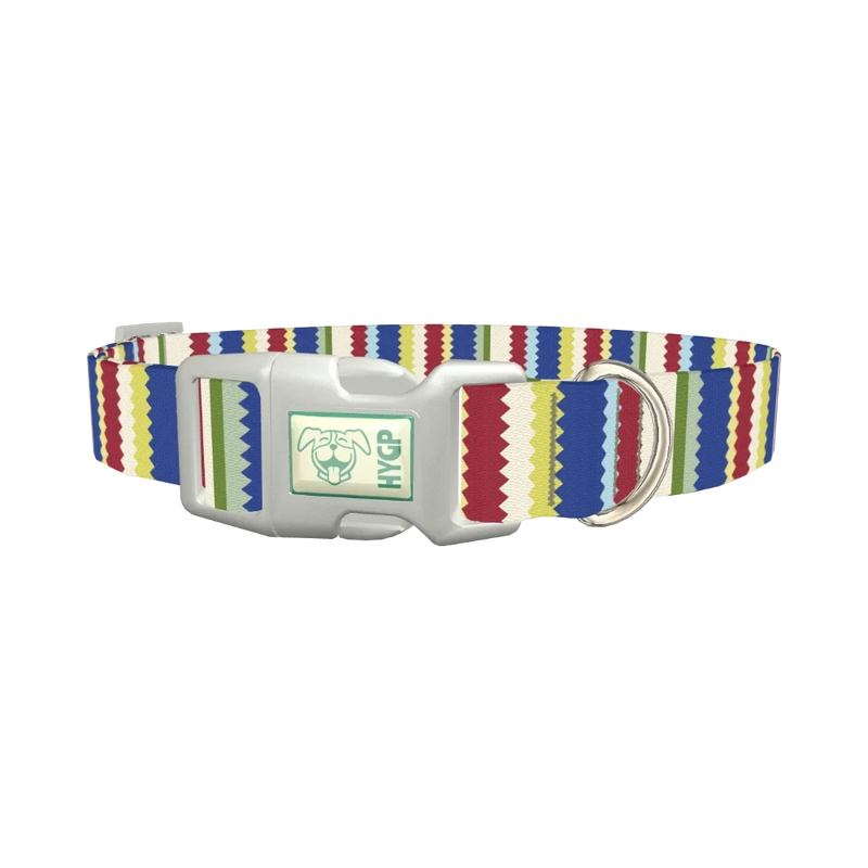 Scallop Stripe Dog Collar - plastic silver