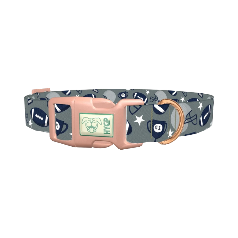 Football Sports Dog Collar - plastic rose gold