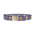 Blue Reindeer Gift Dog Collar - metal silver