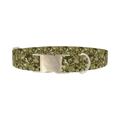 Khaki Camouflage Dog Collar - metal silver
