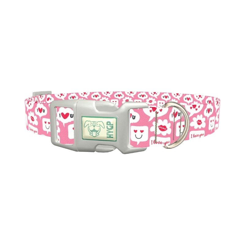 Love Speech Bubble Dog Collar - plastic silver