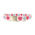 Geometric Diamond Heart Dog Collar - metal silver