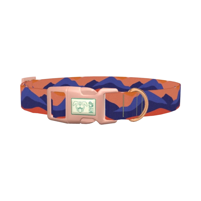 Abstract Mountain Dog Collar - plastic rose gold