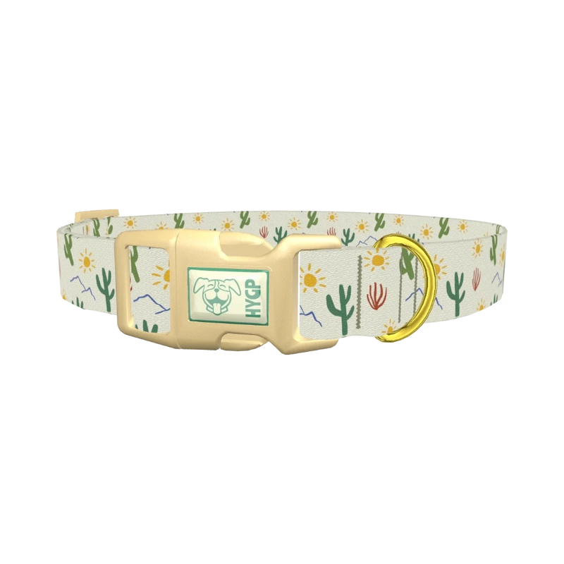 Sunny Cactus Dog Collar - plastic gold