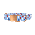 Blue Patriotic Stars Dog Collar - metal rose gold