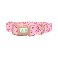 Valentine Bow Dog Collar - plastic rose gold