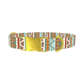 Abstract Tribal Stripe Dog Collar - metal gold