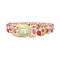 Pink Strawberry Pattern Dog Collar - plastic gold
