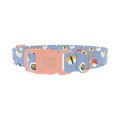 Blue Sushi Roll Dog Collar - plastic rose gold