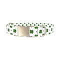 Dotted Clover Dog Collar - metal gold