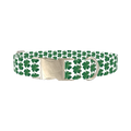 Dark Clover Pattern Dog Collar - metal silver