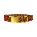 Brown Pretzel Dog Collar - metal gold